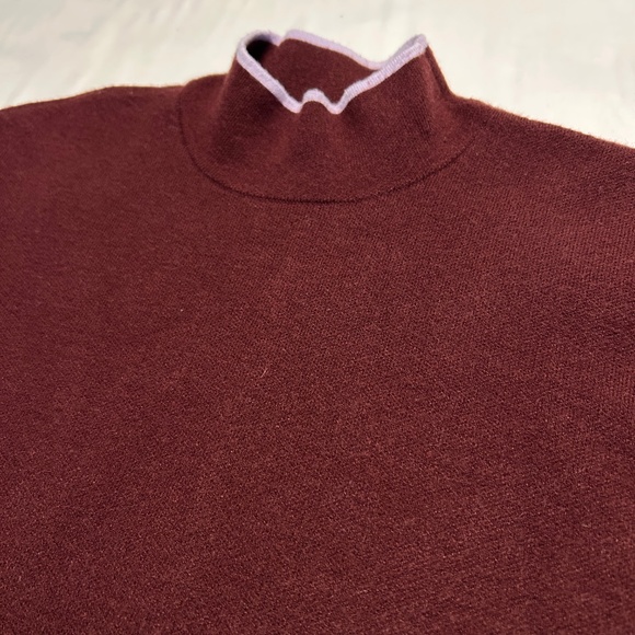 Anthropologie Lizzie Women’s Mock Neck Sweater Burgundy Sz S - Picture 2 of 9